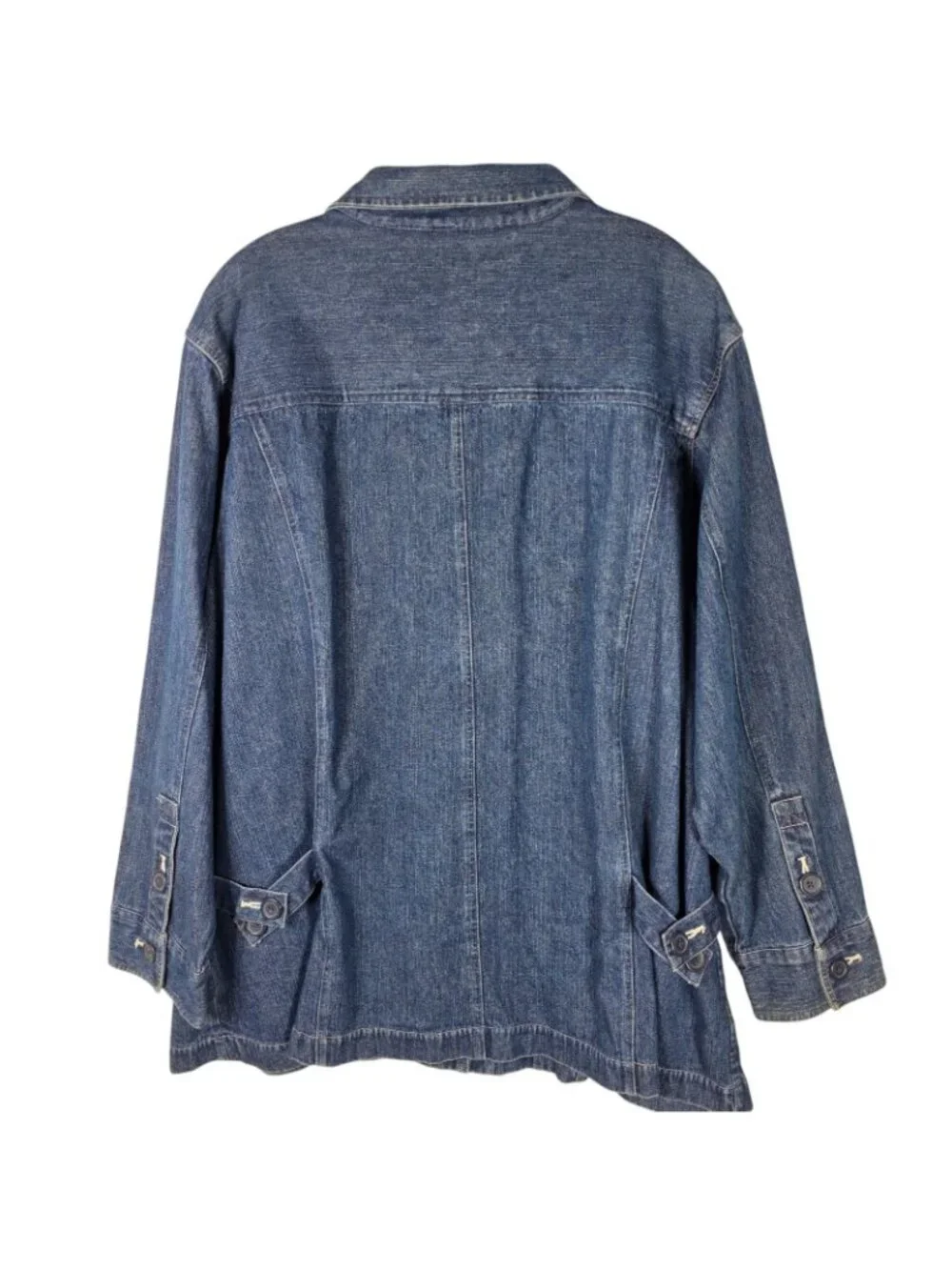Vintage Quizz Denim Chore Coat Barn Jacket Women 3XL Blue 90s Y2K Boho Fisherman